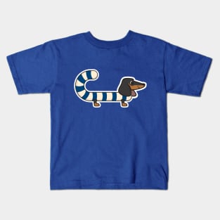 Dachshynd Christmas candy blue Kids T-Shirt